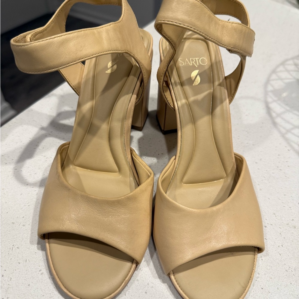 SARTO By Franco Sarto Beige Heeled Sandals